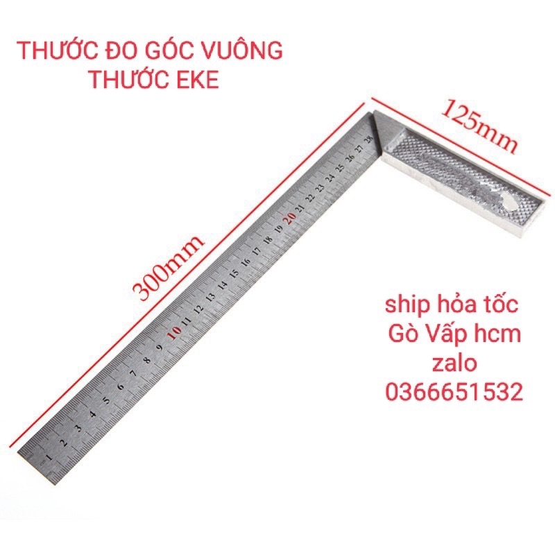 Thước đo góc vuông -thước EKE 30cm bằng thép không gỉ loại tốt