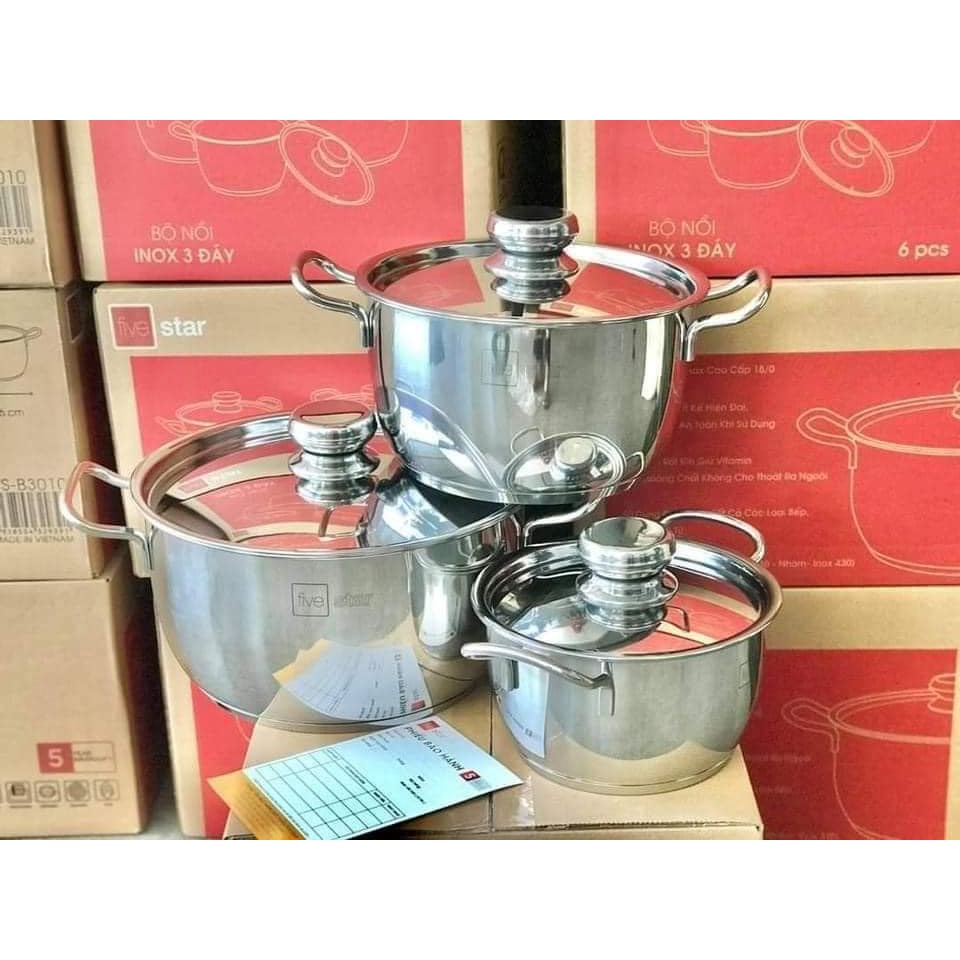 Bộ 3 nồi Fivestar chính hãng. Bảo hành 1 năm