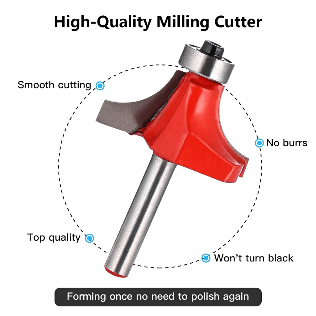 Set dụng cụ định tuyến mũi khoan EKEZ bằng cacbua vonfram sắc bén dạng tròn 6.35mm 1/4" cho đồ gỗ