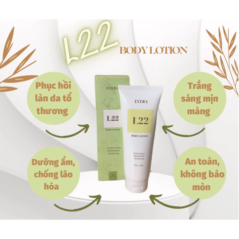 [Deal Sốc][Mua 1 Tặng 2] Kem Phục Hồi Da Và Dưỡng Trắng Da L22 Body Lotion Dạ Thảo Lan - 150Ml