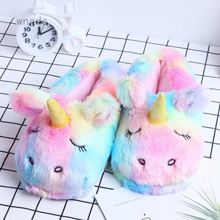 1 Đôi Dép Đi Trong Nhà Hình Kỳ Lân Màu Hồng Dễ Thương Cho Nữ