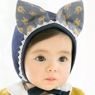 Nón vải cotton 2 tai cột dây