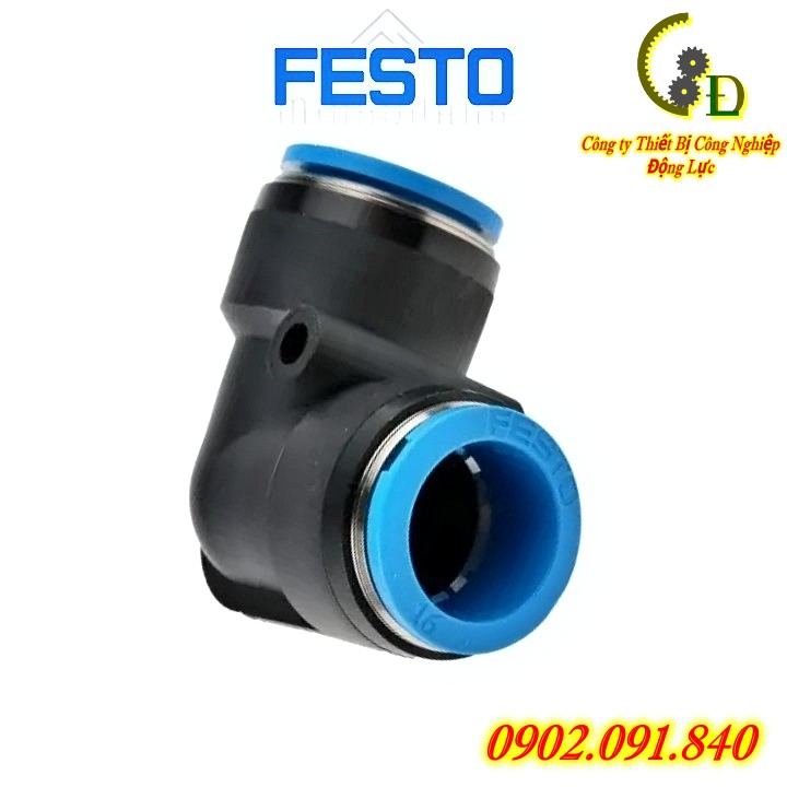 Khớp nối nhanh chữ L festo Đức ✴️Chính Hãng✴️ Đầu nối nhanh khí nén cho dây hơi phi 12 NPQH-L-Q12-E-P10. Van tiết lưu