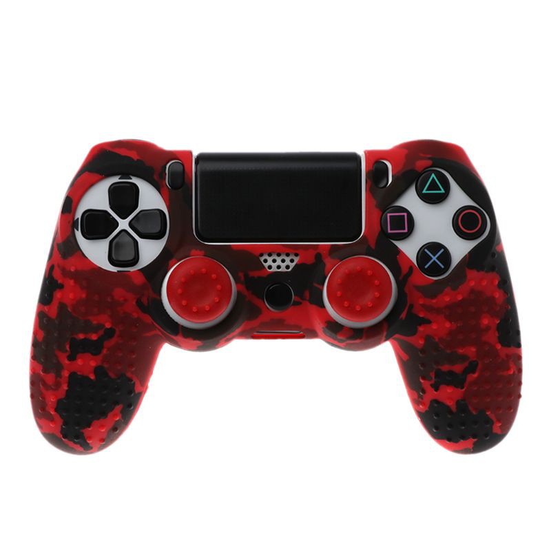 Ốp silicon chống trượt kèm nắp đậy cần gạt cho tay cầm chơi game Playstation PS4
