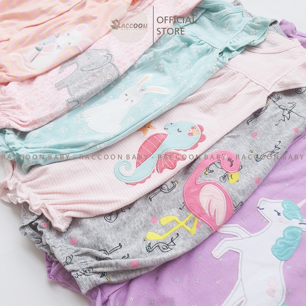 Bộ đồ liền thân tay cánh tiên cúc trước romper body đùi bé gái xuất dư C.a.r.ter's