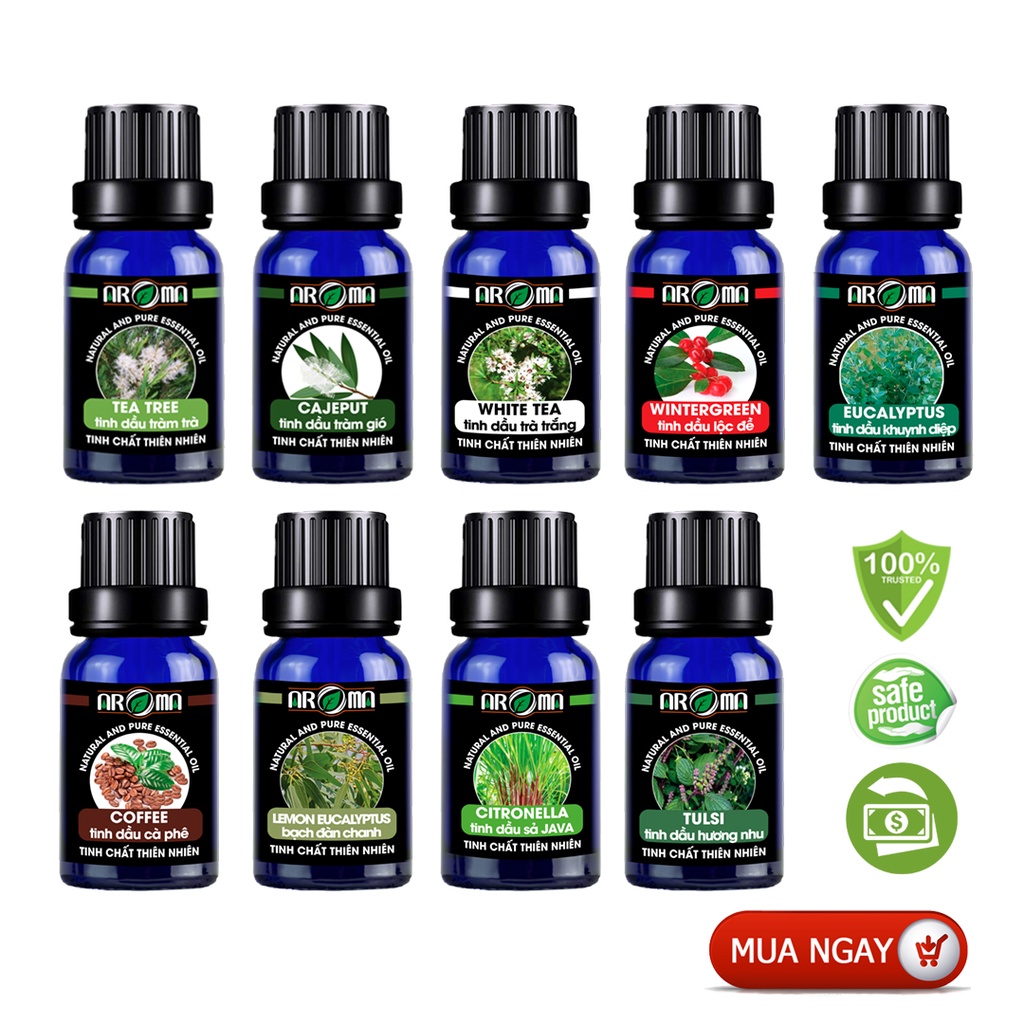 Tinh dầu AROMA, tinh dầu thơm phòng, nguyên chất, thiên nhiên, nhiều mùi tự chọn 10ml