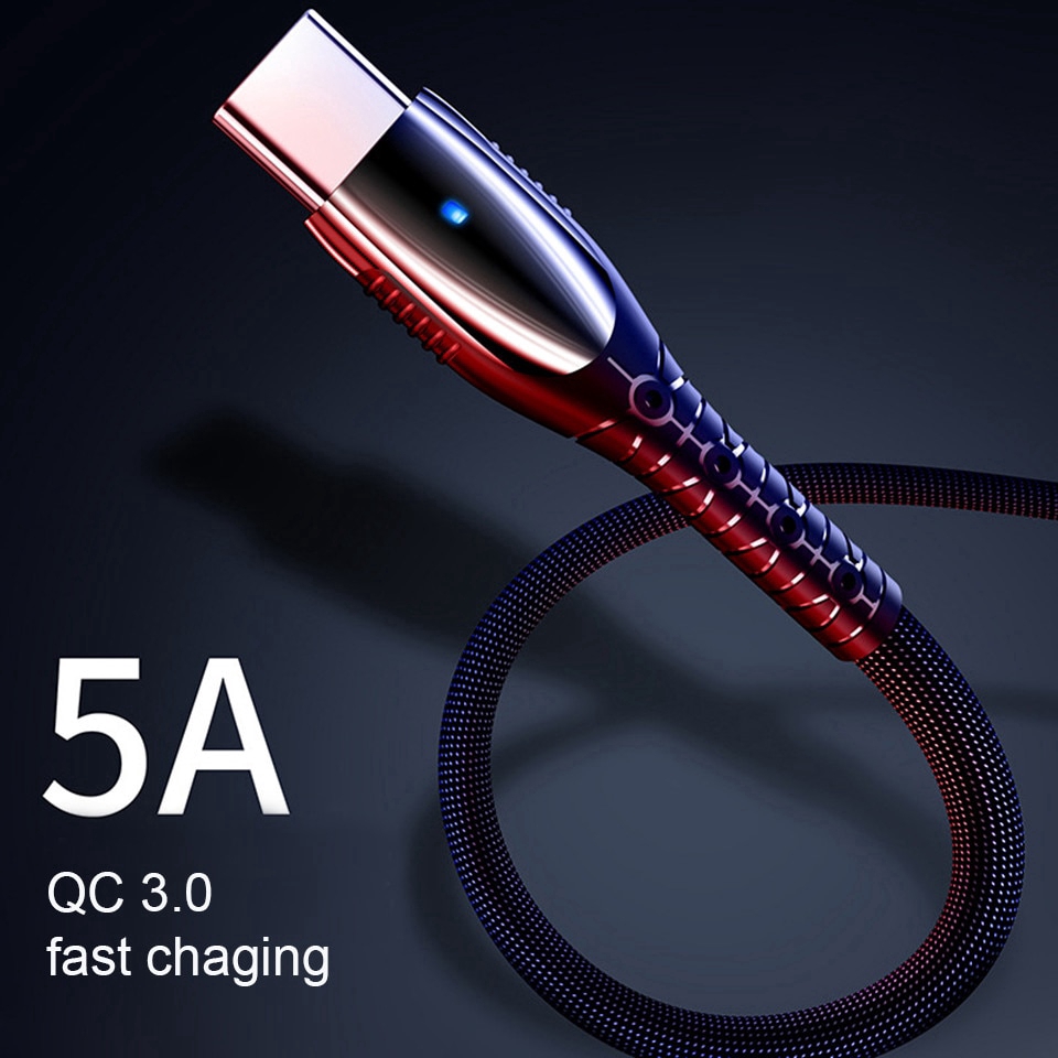 Dây cáp sạc nhanh USB Type-C 5A QC 3.0 dành cho điện thoại