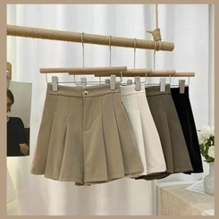 Quần short nữ xếp ly quần đùi nữ tuyết mưa đính cúc sang trọng PANOSI - Mã Q623