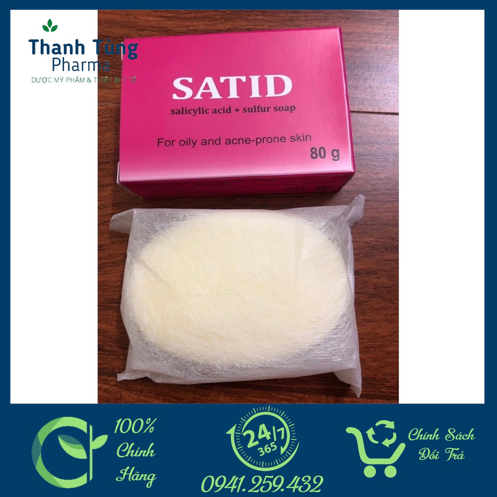 SATID SOAP BAR ⚜️CHÍNH HÃNG⚜️ Xà Bông Tắm ngừa Mụn, Giảm Thâm, Tẩy da Chết, Làm sạch Giảm nhờn Bánh 80gr | BigBuy360 - bigbuy360.vn