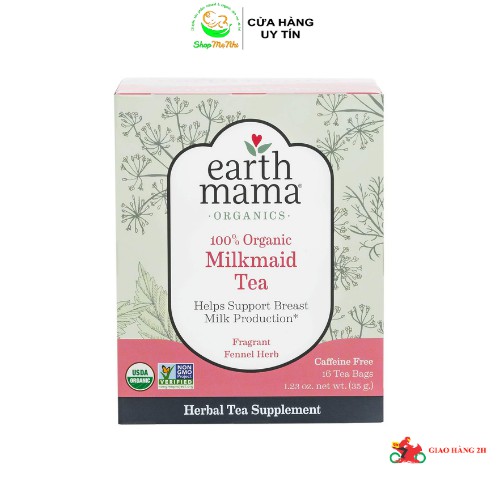 Trà lợi sữa hữu cơ Earth Mama Milkmaid Tea 16 túi lọc.