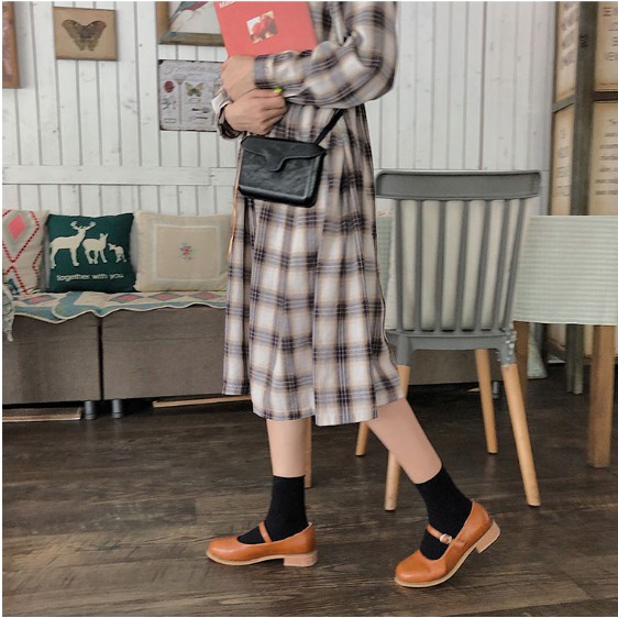 [SẴN] Giày búp bê mũi tròn đế gỗ style vintage G008 (phải lùi 1 sz) | BigBuy360 - bigbuy360.vn