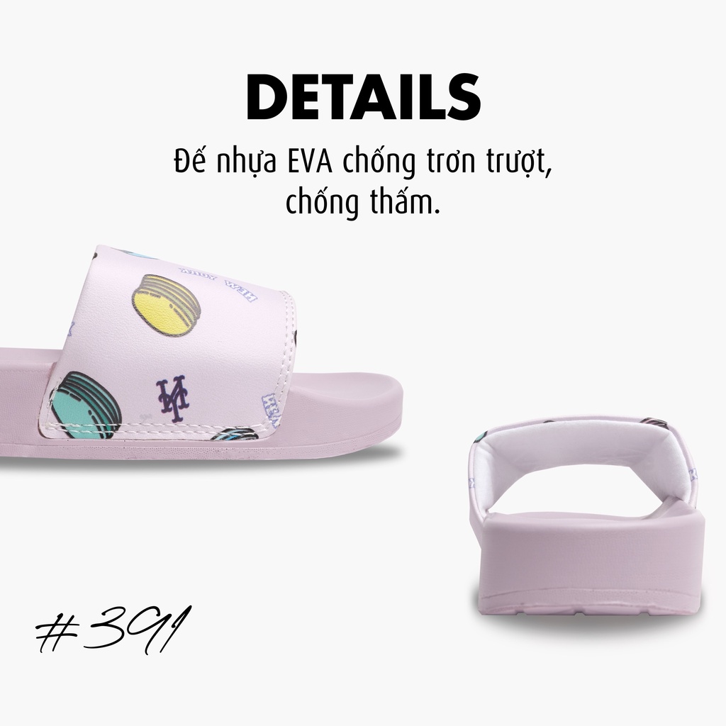 Dép quai ngang cao cấp MLB Macaron