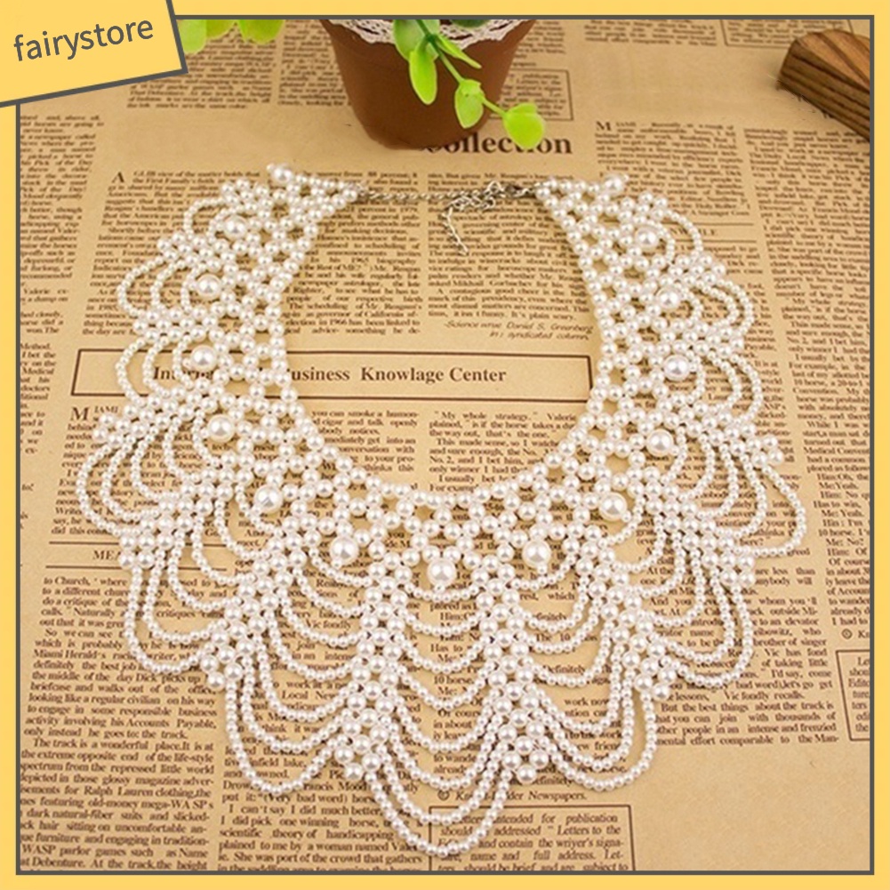 Vòng cổ statement ngọc trai giả thanh lịch cho nữ