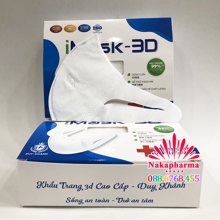 Khẩu trang y tế iMask 3D Duy Khánh cao cấp – Lọc khuẩn tối ưu, không gây dị ứng, dễ thở, ôm khít mặt - 5D i-Mask