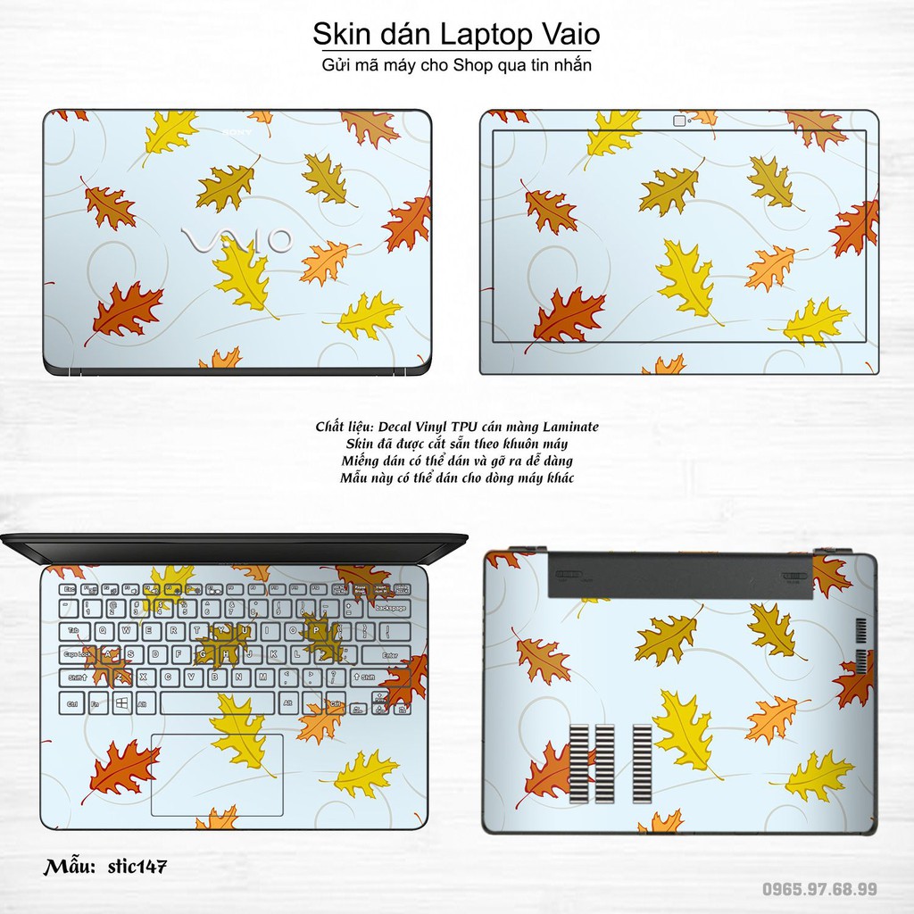 Skin dán Laptop Sony Vaio in hình Hoa văn sticker nhiều mẫu 24 (inbox mã máy cho Shop)