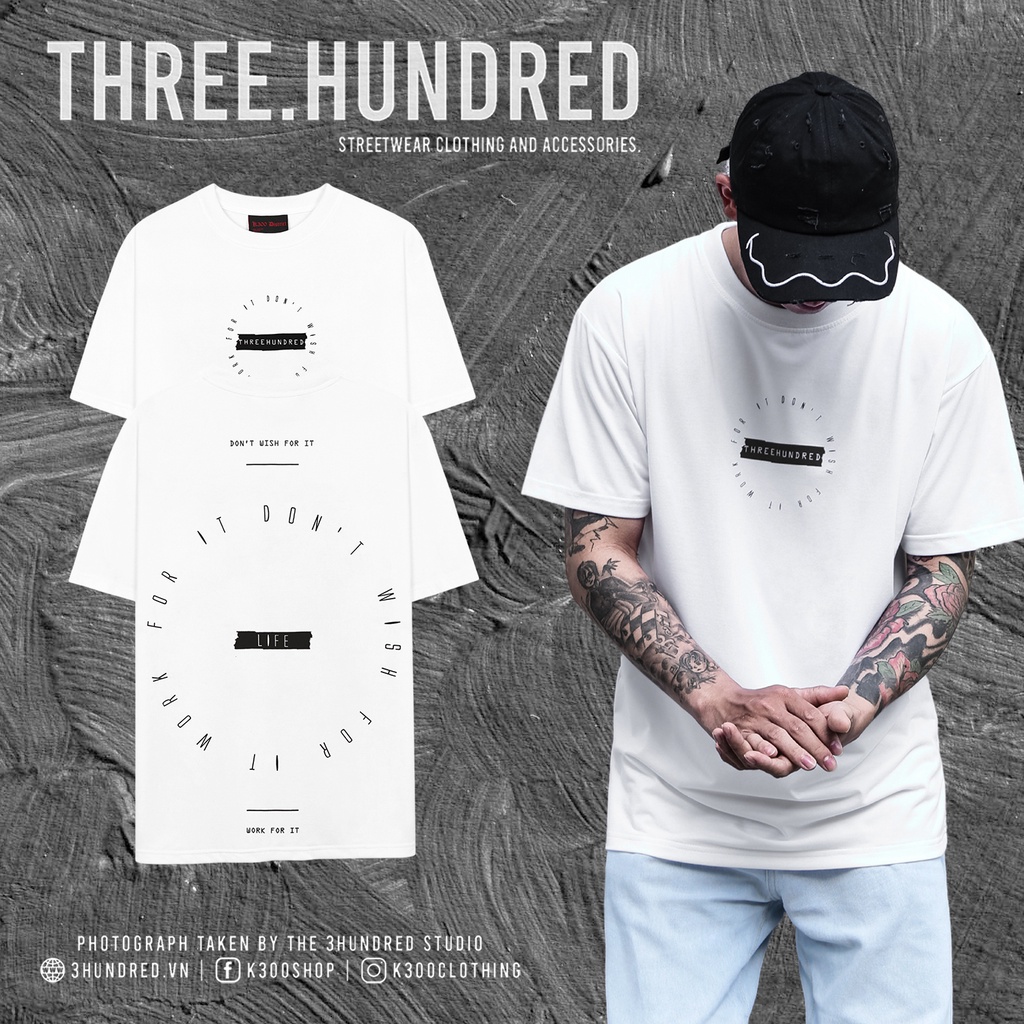 Áo Thun Don't Wish For It Màu Trắng In Hình Đồng Hồ Chất Liệu 100% Cotton Thoáng Mát Form Rộng Thoải Mái