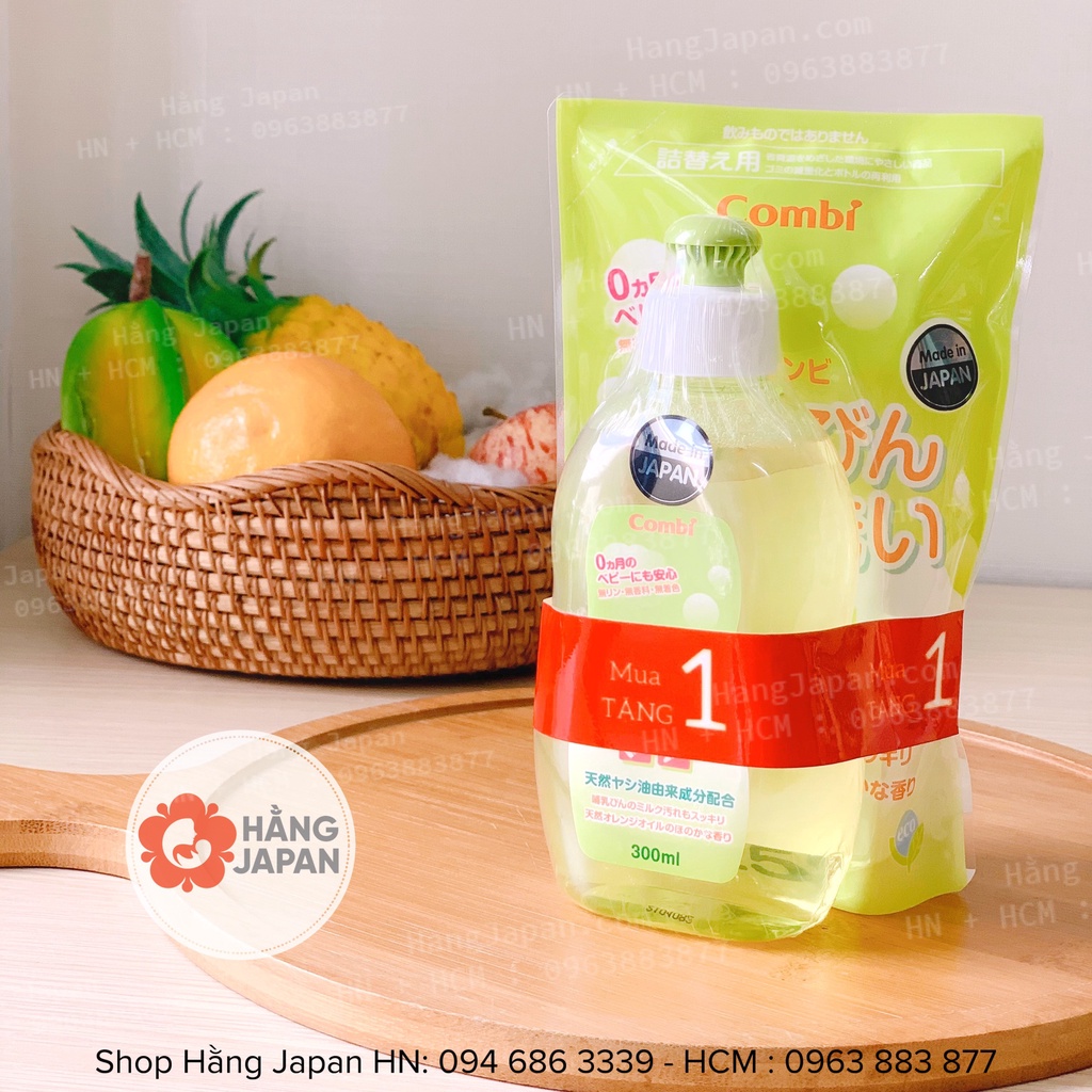Nước rửa bình sữa Combi Nhật Bản chai 300ml / túi 250ml