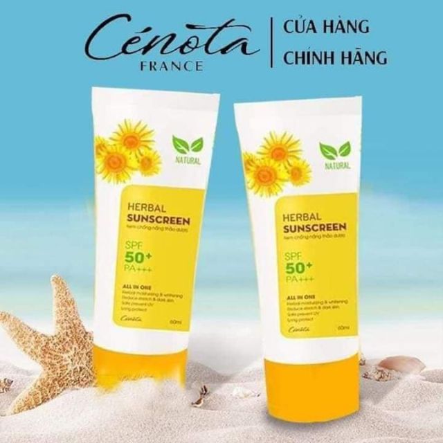 Kem chống nắng thảo dược Herbal Sunscreen giúp chống nắng, sáng hồng da mịn da làm quà tặng đi biển đi chơi đi làm