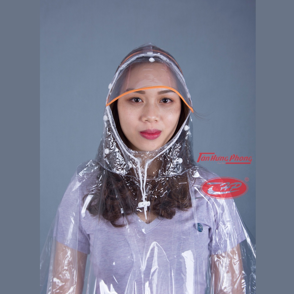 Áo mưa trong suốt loại lớn dày, bền đẹp Tân Hưng Phong không bị cứng khi sau khi dùng