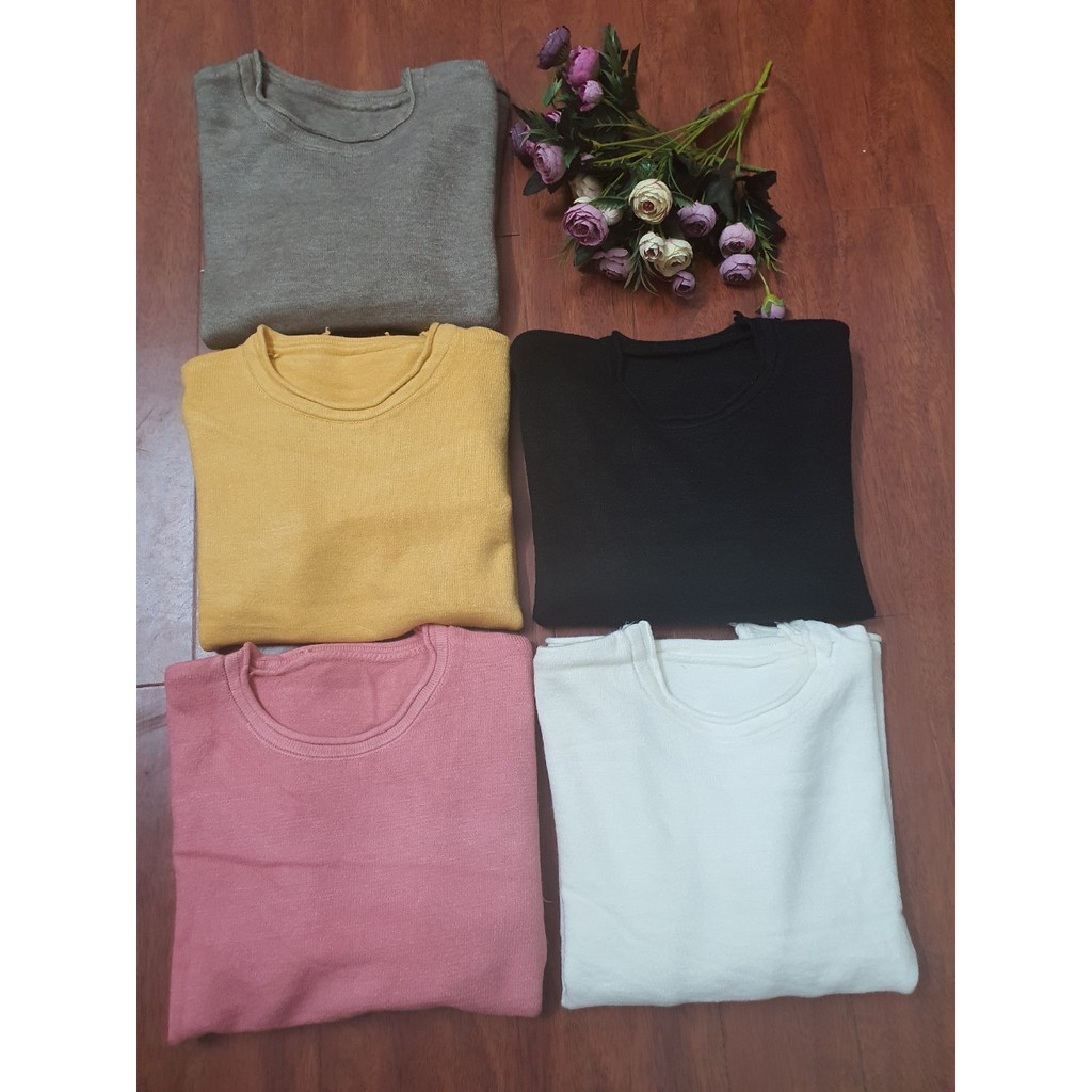 Áo len trơn form rộng, Áo len nữ dáng suông freesize thời trang phong cách hàn quốc