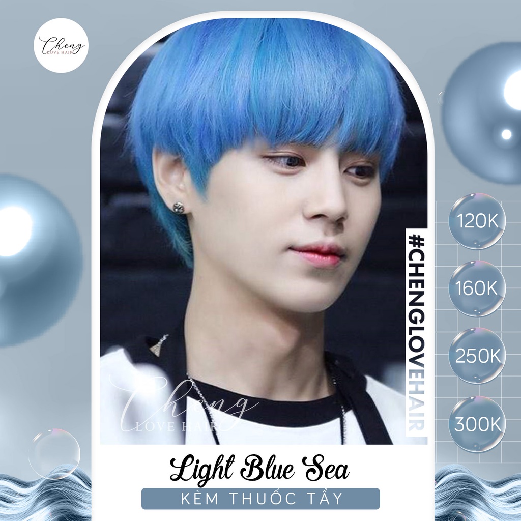 Thuốc Nhuộm Tóc Nam Màu XANH KHÓI / LIGHT BLUE SEA | Chenglovehair, Chenglovehairs