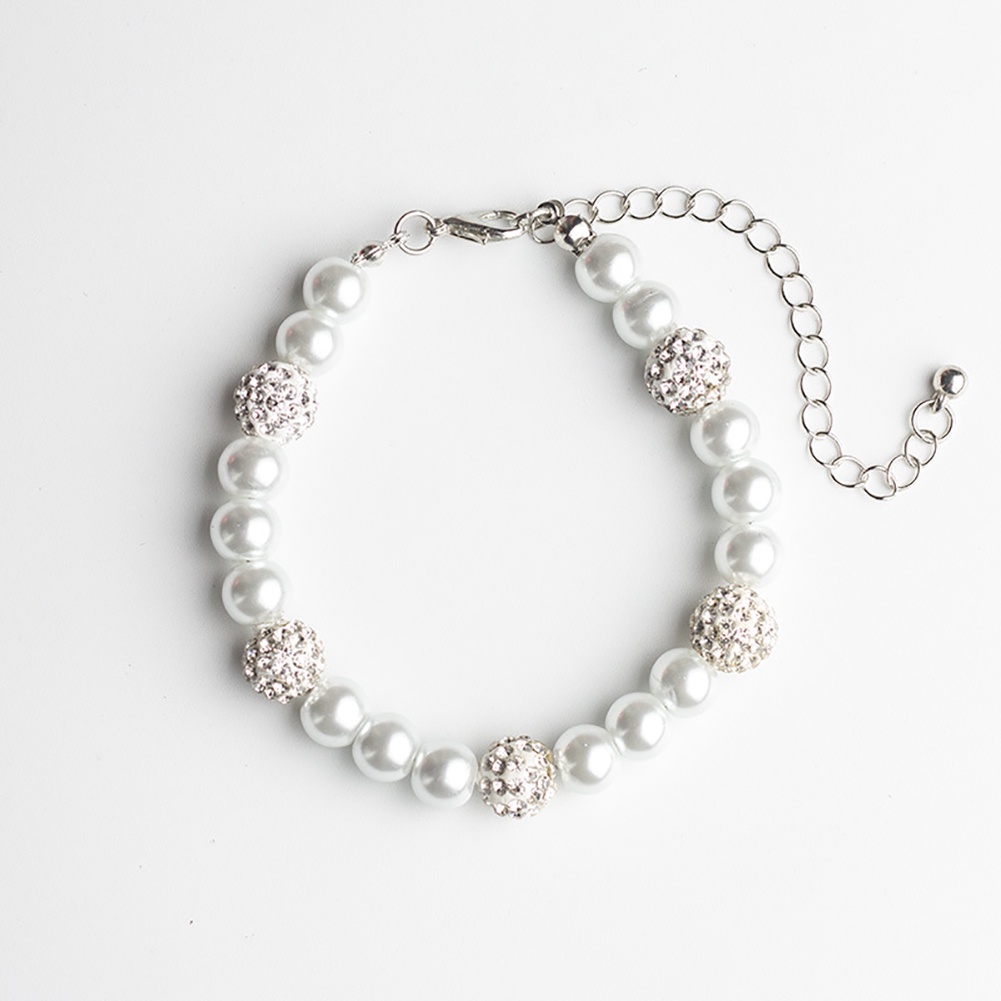 Vòng tay đính đá và ngọc trai nhân tạo thanh lịch cho nữ