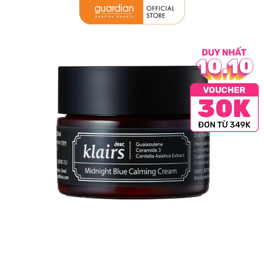 Kem Dưỡng Dear Klairs Làm Dịu Và Phục Hồi Da Midnight Blue Calming Cream 30ml