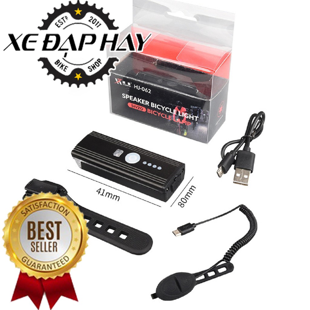 [COMBO Phụ Kiện Xe Đạp] Đèn Xe Đạp Có Còi HJ062 Và Đèn Hậu BS216 | Sạc Pin USB, Chống Nước Mưa