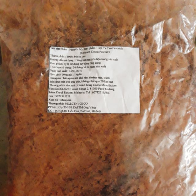 Bột cacao Malaysia