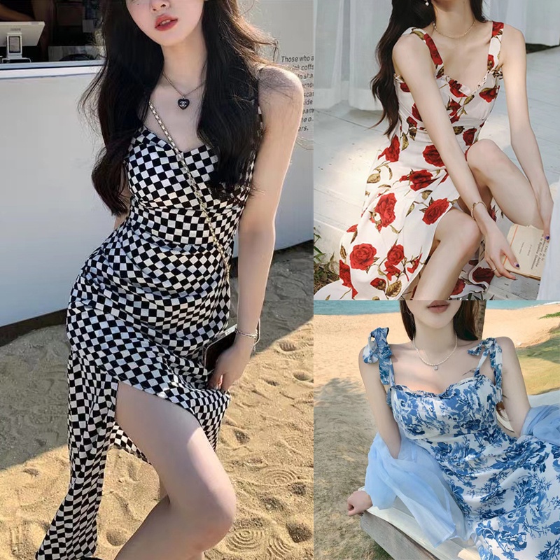 Đầm Hai Dây Dáng Ôm In Họa Tiết Hoa Phong Cách Pháp Thời Trang Mùa Hè Hàng Mới Dành Cho Bạn Nữ 2022
