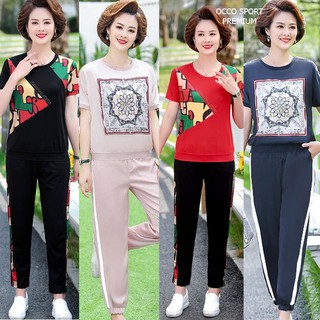 [CAO CẤP] Bộ đồ thể thao trung niên phối họa tiết TTTN02_[THỜI TRANG TRUNG NIÊN]