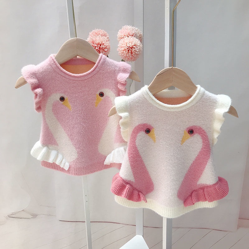 Autumn and winter fashion sleeveless sweater for girls