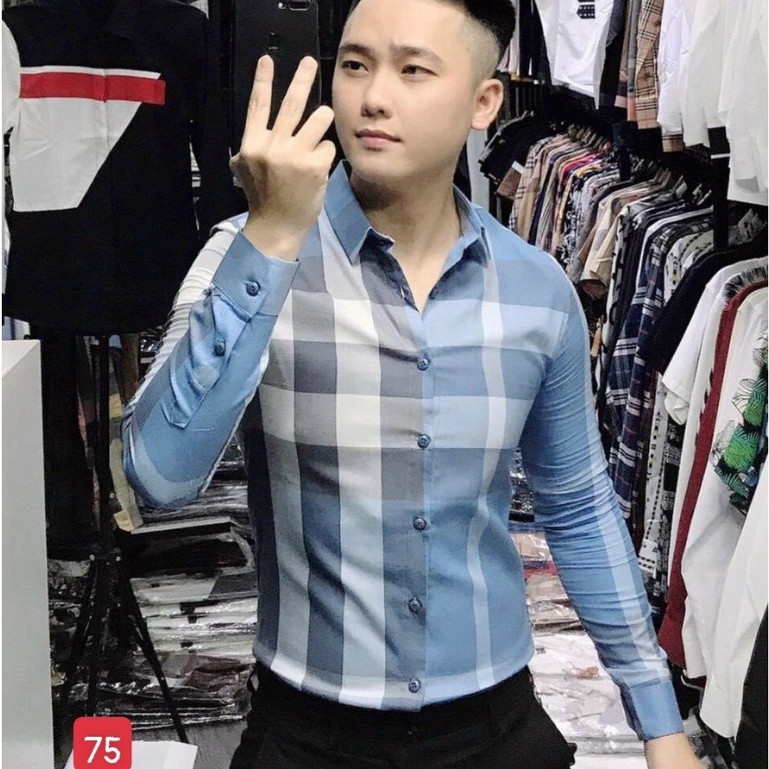 Áo sơ mi nam dài tay chất lụa không nhăn dáng ôm body nhiều mẫu PN ms75