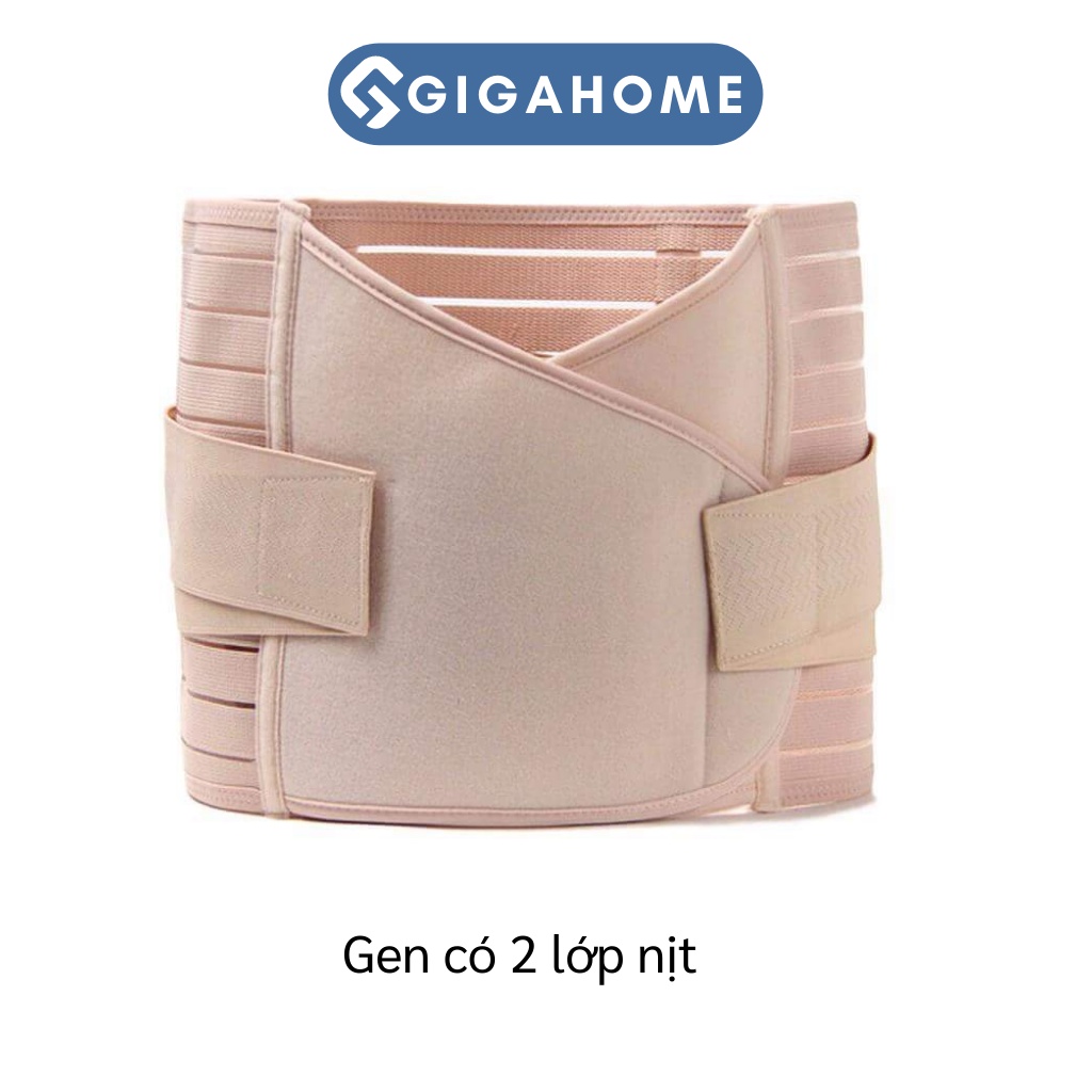 Đai Nịt Bụng Chống Cuộn Sau Sinh GIGAHOME Định Hình Eo Thon 2 Lớp Thun 2844