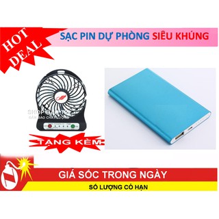 Pin sạc dự phòng 9800mAh Siêu mỏng sạc tốc độ tặng quạt sac tích điện