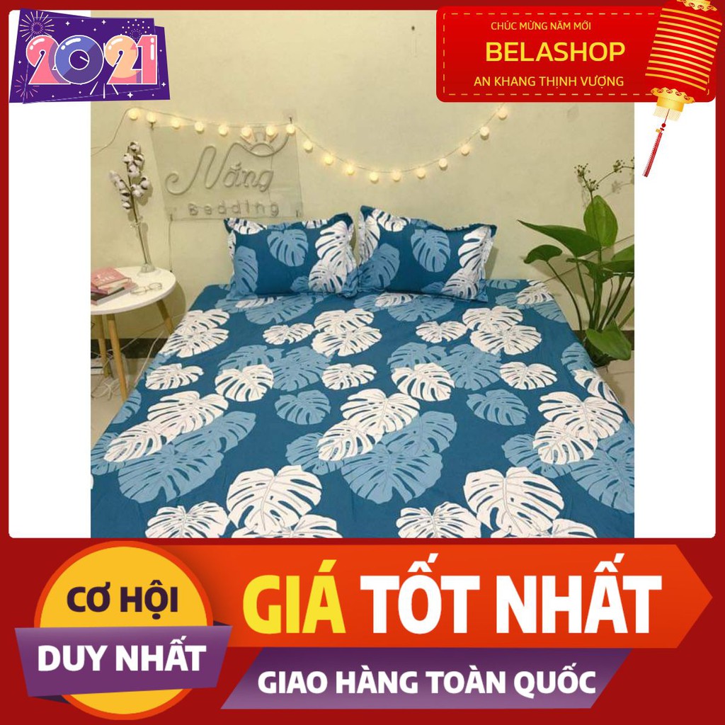 [Free ship-Xả kho cắt lỗ]Bộ ga gối cotton poly,gồm 1ga 2 vỏ gối,rẻ nhất tp hcm,chát chọn mẫu-lá khoai