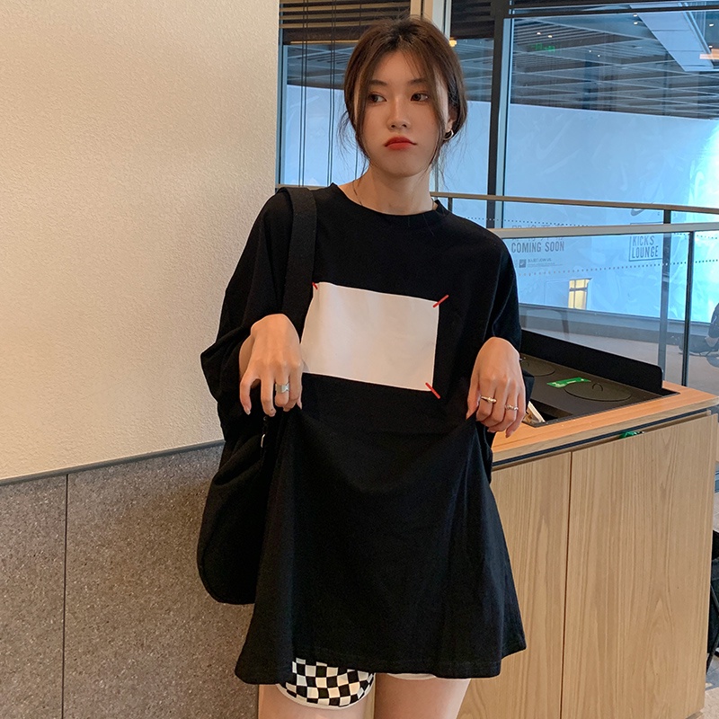 SUXI Áo Thun Tay Ngắn Cổ Tròn Dáng Rộng In Họa Tiết Đơn Giản Thời Trang Mùa Hè Dễ Phối Đồ