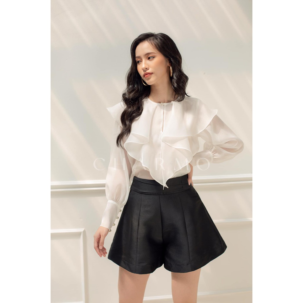 Quần short CHARMO cá tính vải phi biên Pleated Short