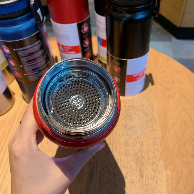Bình giữ nhiệt Inox có ngăn pha trà 24h giữ lạnh cao cấp thể thao dung tích lớn thép không gỉ Inox 304