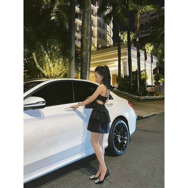 Đầm 2s nơ khoét eo