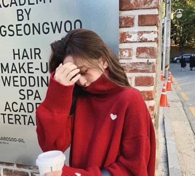 [HÀNG SẴN ] ÁO LEN THÊU TIM CAO CỔ LÔNG CỪU CAO CẤP 3 MÀU ĐỎ ,TRẮNG ,ĐEN | BigBuy360 - bigbuy360.vn