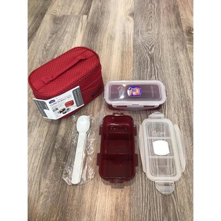 Bộ túi cơm hộp lock&lock hpl752dr đỏ