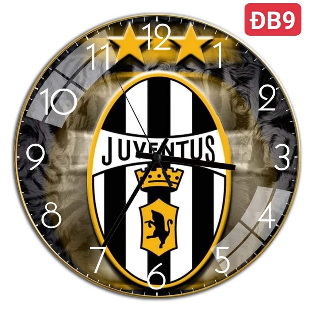 Đồng hồ treo tường VUADECOR chủ đề bóng đá tráng gương kim trôi cao cấp (Tặng pin và đinh treo)