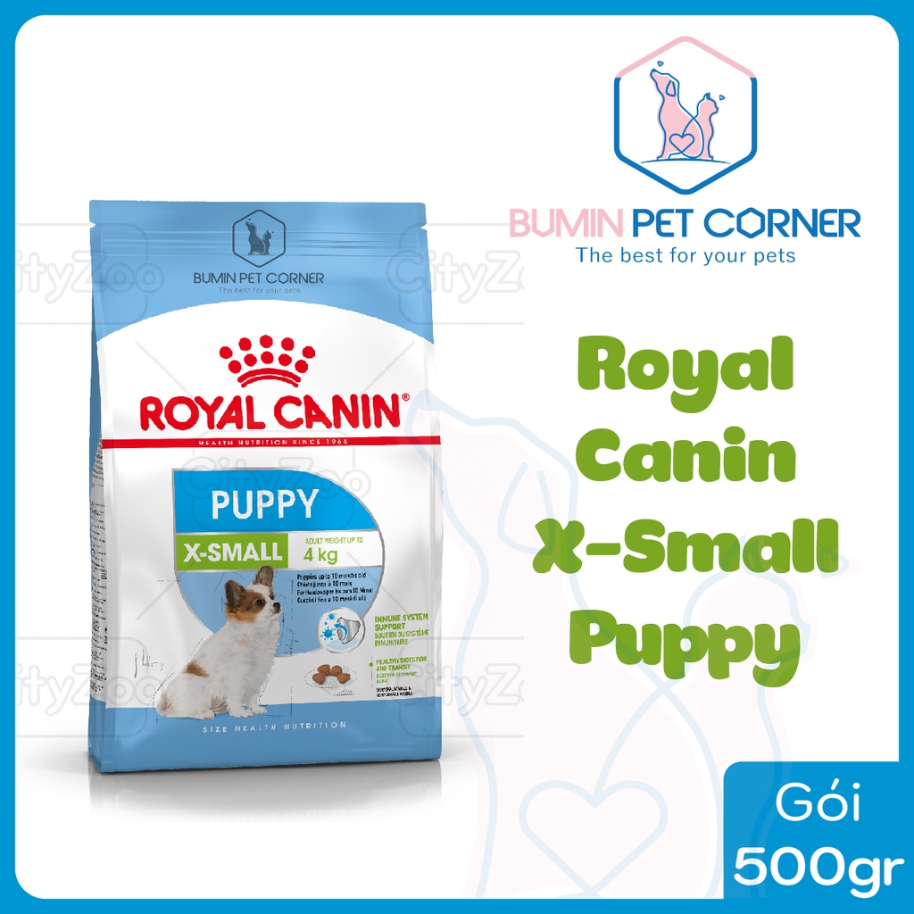 Royal Canin X-small Puppy 500g - Thức ăn hạt dành cho chó siêu nhỏ dưới 4 kg độ tuổi từ 2 - 10 tháng