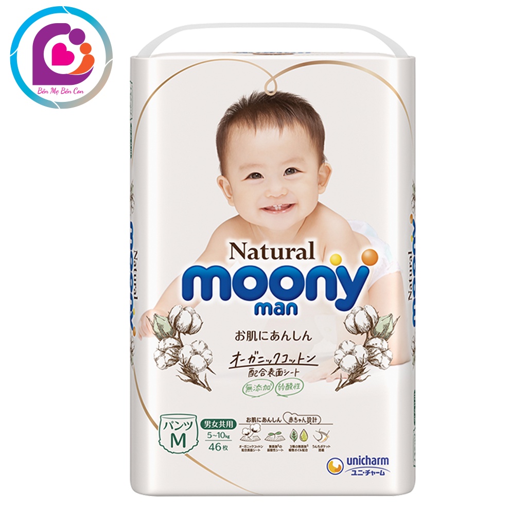 Bỉm Moony Natural/ bỉm quần Moony Natural đủ size M46/L36/XL32