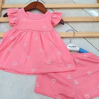 Sale combo 5 bộ cộc tay bé gái baby doll