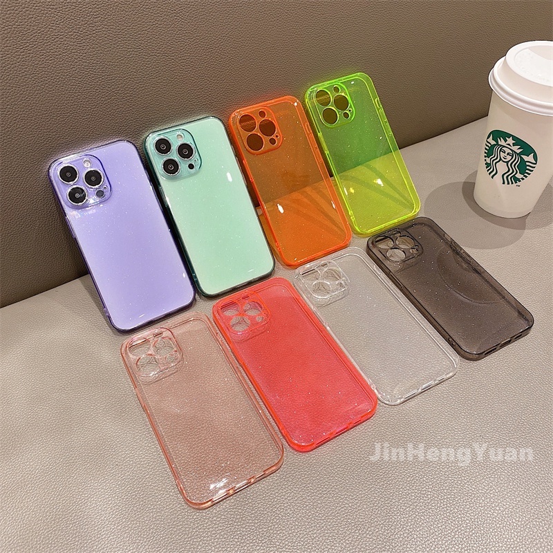Ốp điện thoại silicon TPU mềm trong suốt lấp lánh chống rơi thích hợp cho iPhone 7 8 Plus X XS XR 13 12 11 Pro Max