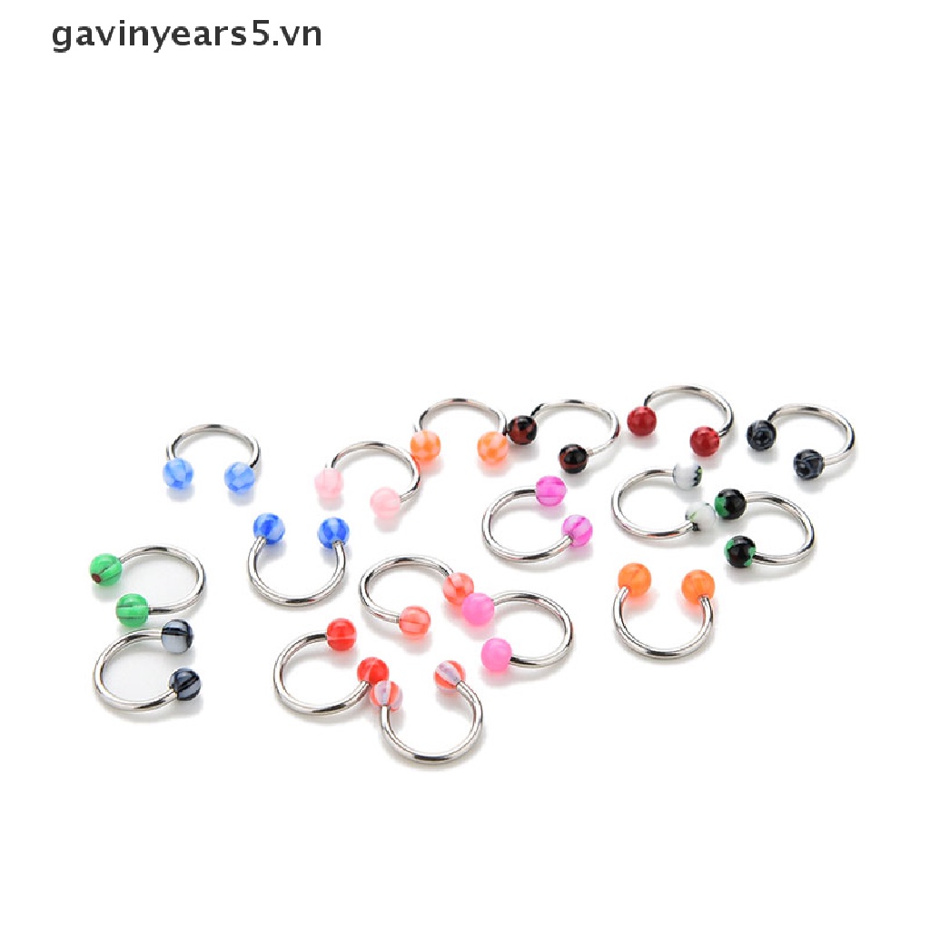 [Hàng mới về] Bộ 10 cái vòng bi xỏ khuyên cơ thể nhiều màu