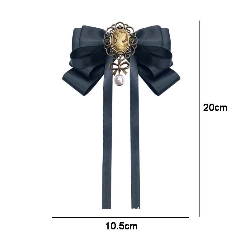 Nơ Cài Cổ Áo Đính Ngọc Trai Nhân Tạo Thời Trang
