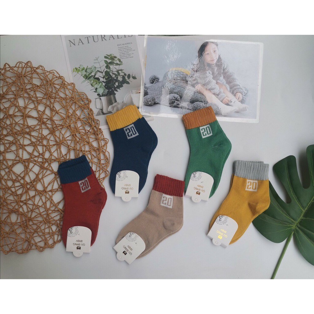 5 đôi tất cổ cao cho bé trai/bé gái size từ 1-6 tuổi được chọn màu